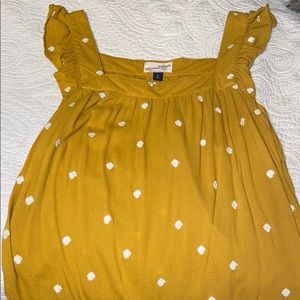 Yellow polka dot tank